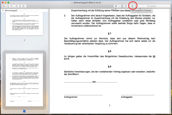 pdf unterschreiben mac