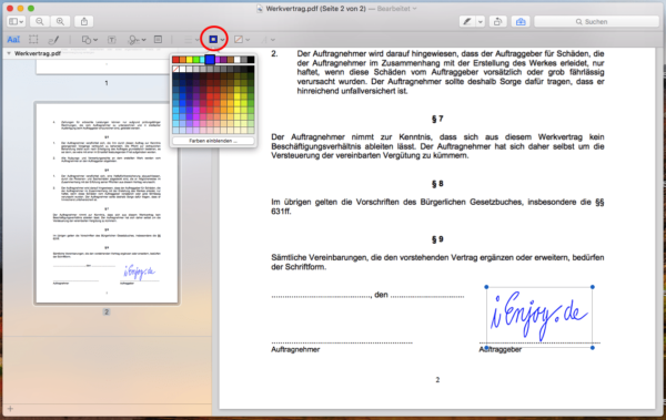 apple mac pdf signieren