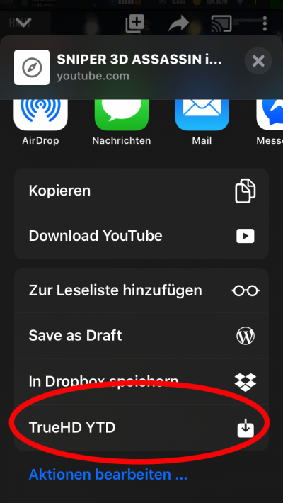 Herunterladen von YouTube